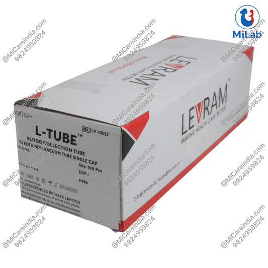 Levram K3 EDTA RC-PS L-Tube Blood Collection Tube (100 Pc)