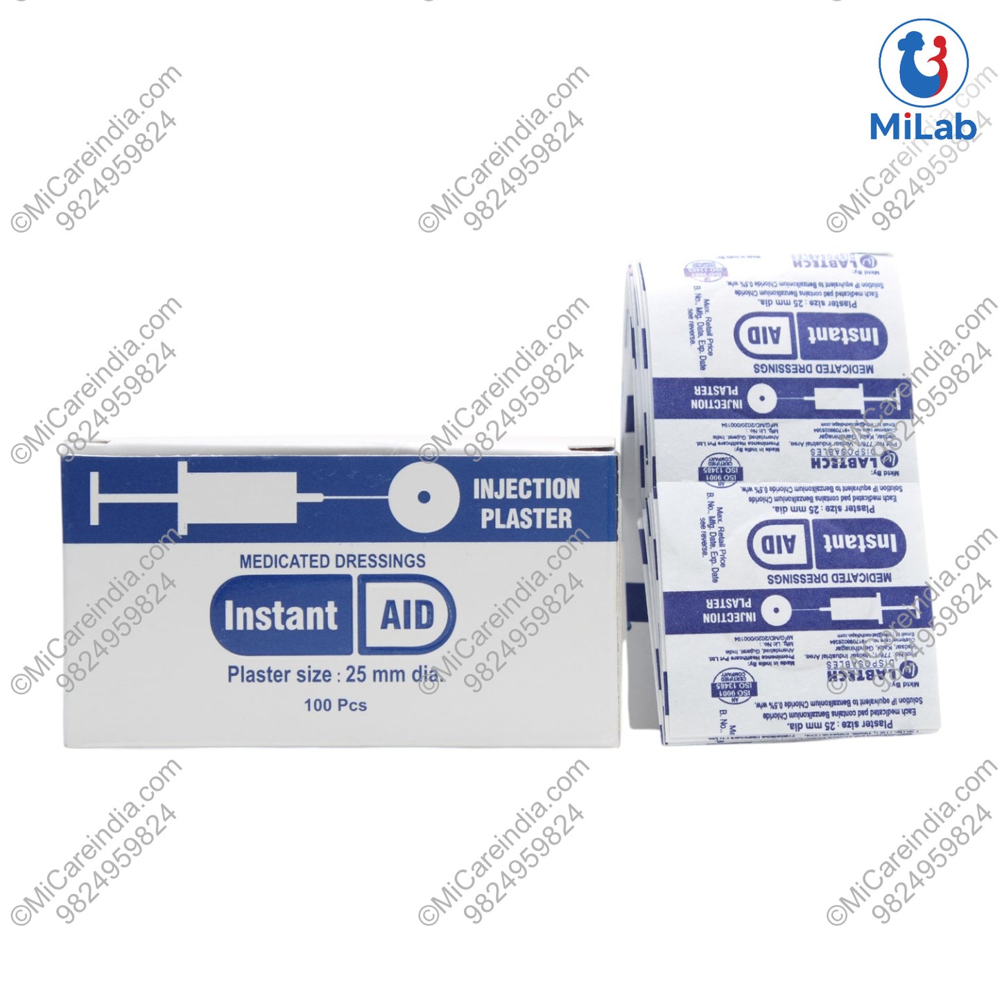 INSTA AID ADHESIVE BANDAGE DIA-25MM (100 PC)