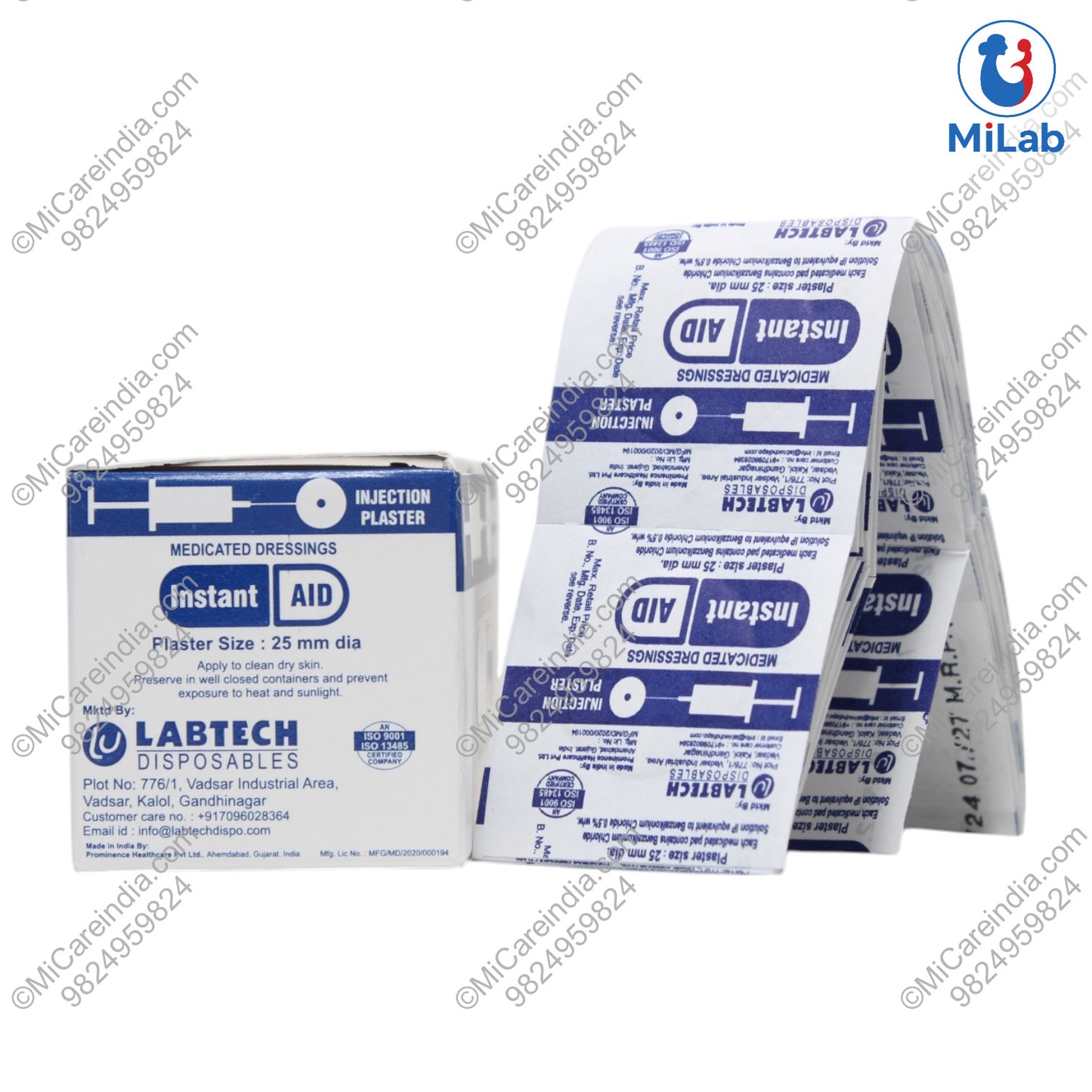 INSTA AID ADHESIVE BANDAGE DIA-25MM (100 PC)