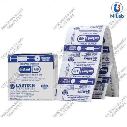 INSTA AID ADHESIVE BANDAGE DIA-25MM (100 PC)