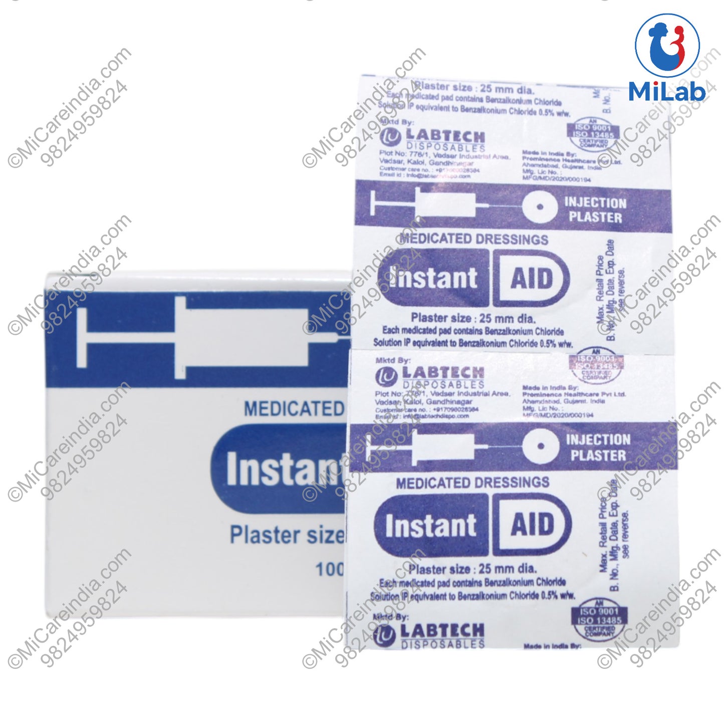 INSTA AID ADHESIVE BANDAGE DIA-25MM (100 PC)