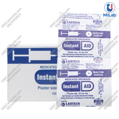 INSTA AID ADHESIVE BANDAGE DIA-25MM (100 PC)