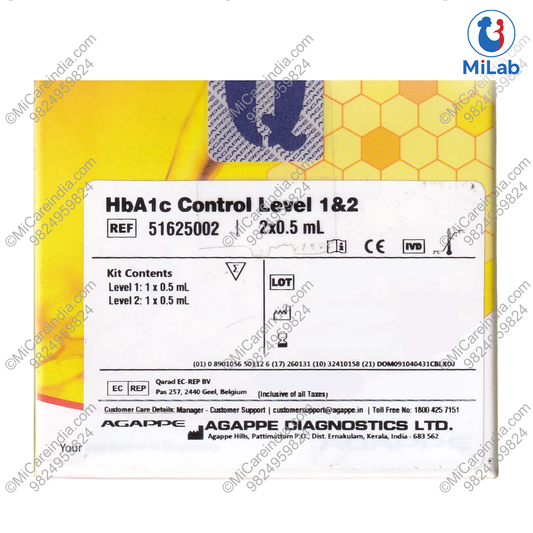 Agappe Mispa i2 HbA1c Control Level 1 & 2 Kit (2x0.5ml)