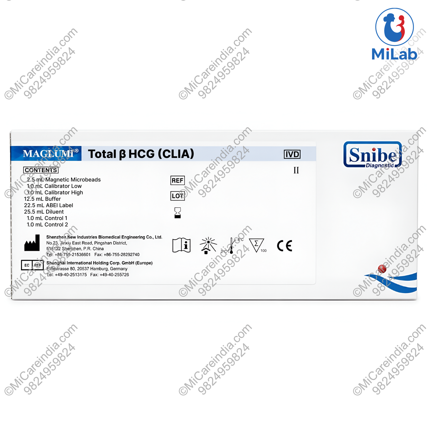 Snibe Maglumi Total β-hCG CLIA Test Kit (100 Tests)