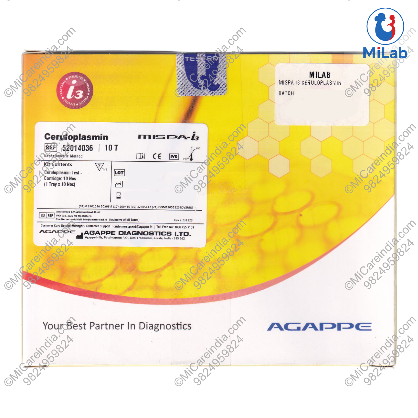 Agappe Mispa i3 Ceruloplasmin Kit (10 Tests)