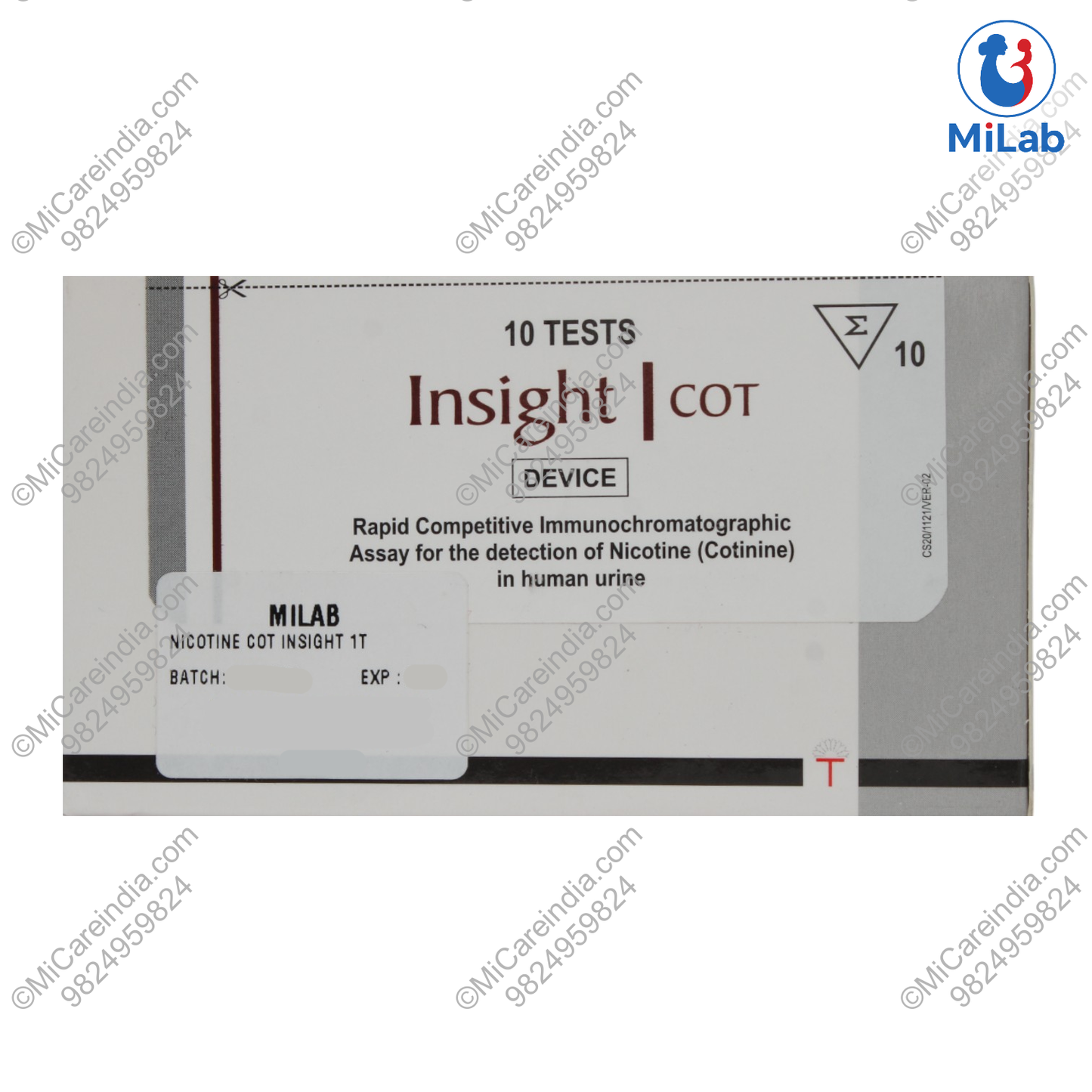 Tulip Insight Nicotine Cot Kit (10 Tests)