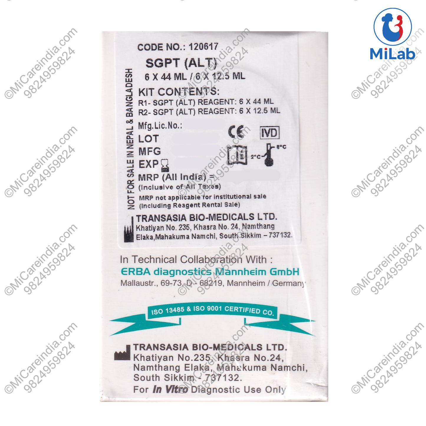 Transasia SGPT Kit (6x44ml/6x12.5ml)