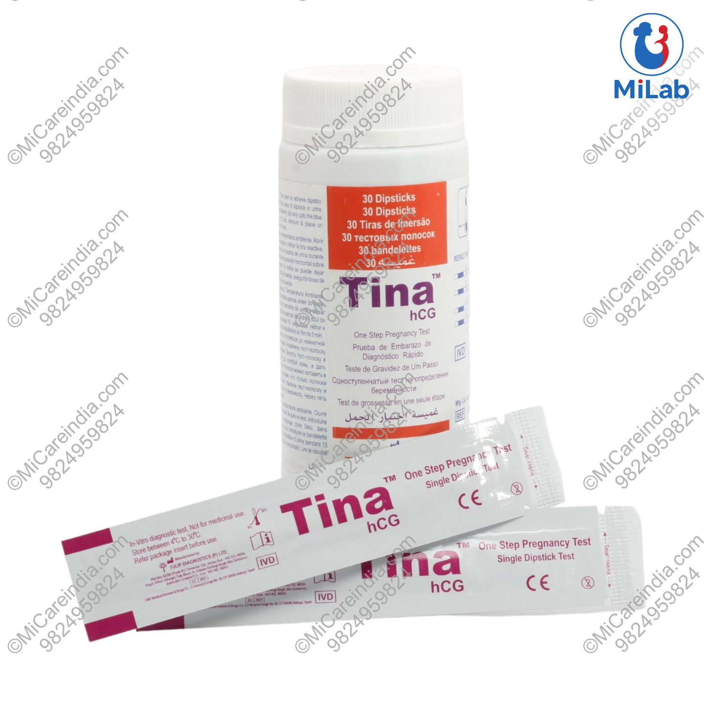 PREGNANCY TEST STRIPS TINA 30 TEST BOTTLE