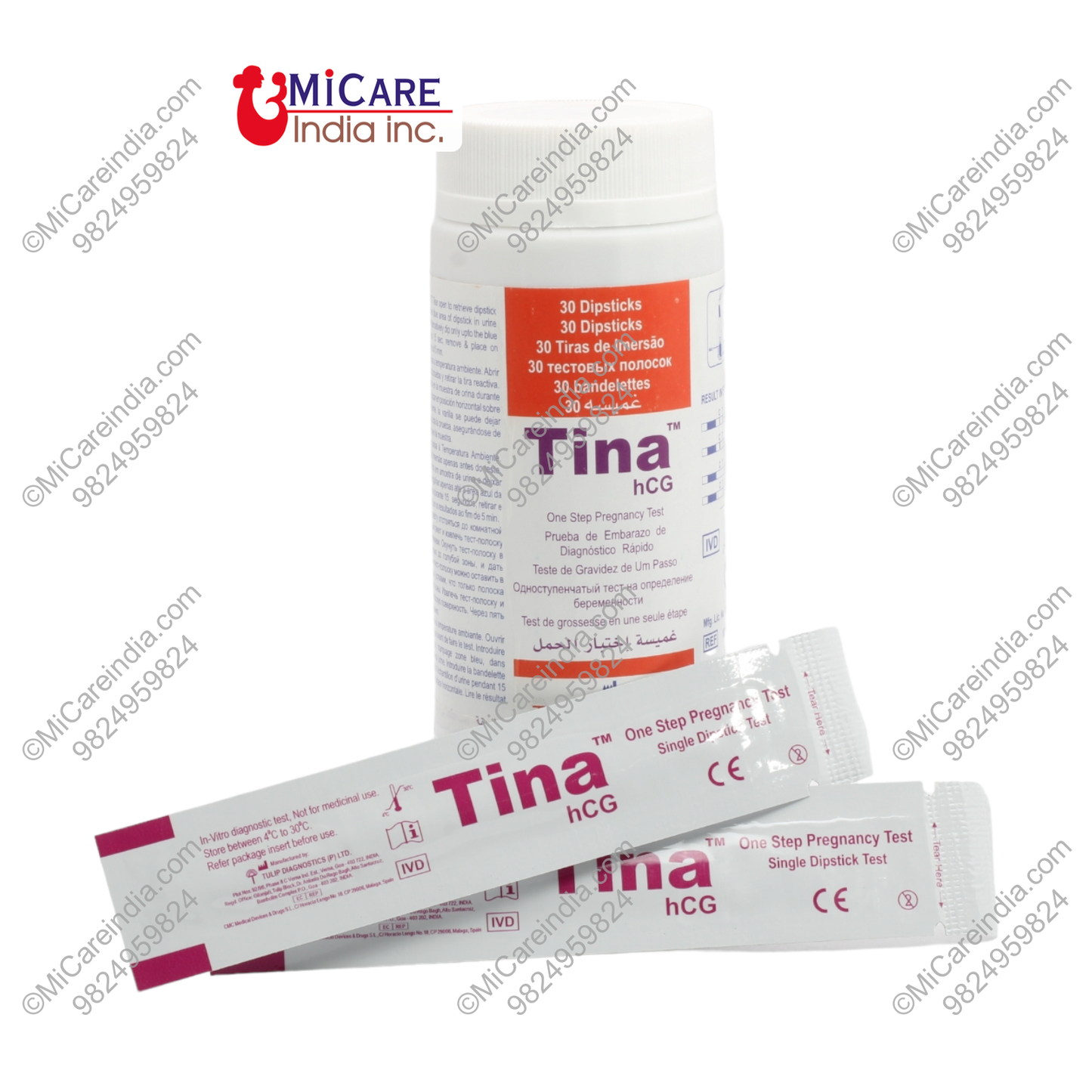 PREGNANCY TEST STRIPS TINA 30 TEST BOTTLE