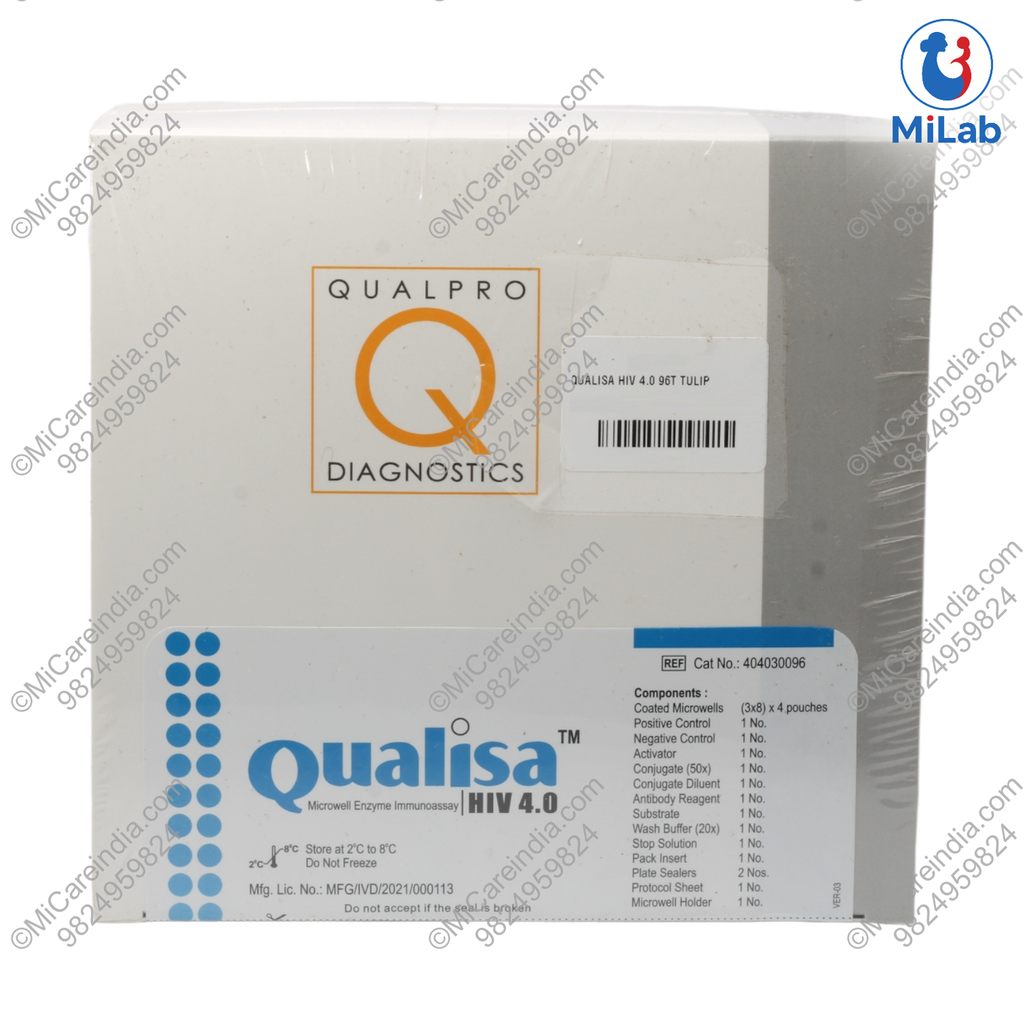 Tulip Qualisa HIV 4.0 ELISA Kit (96 Tests)