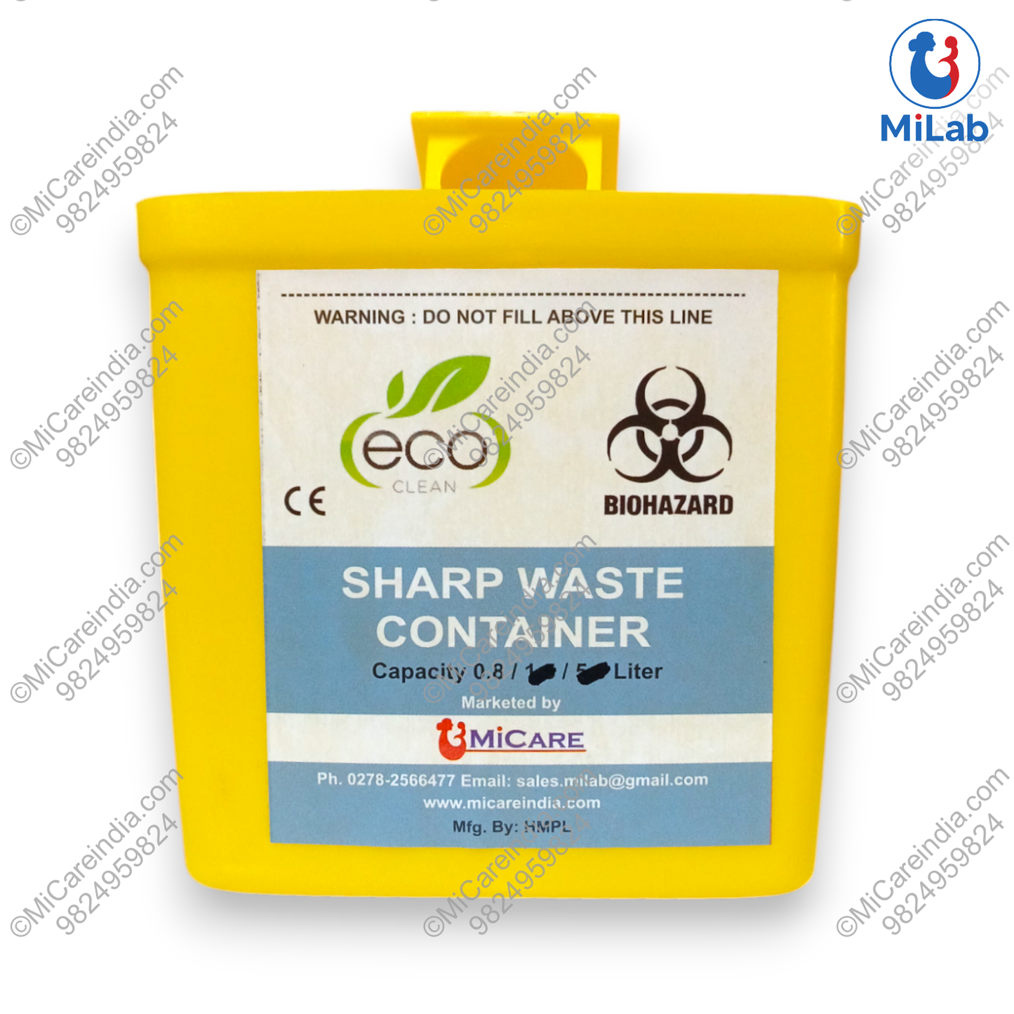 SHARP CONTAINER 0.8 LTR YELLOW (2 PC)