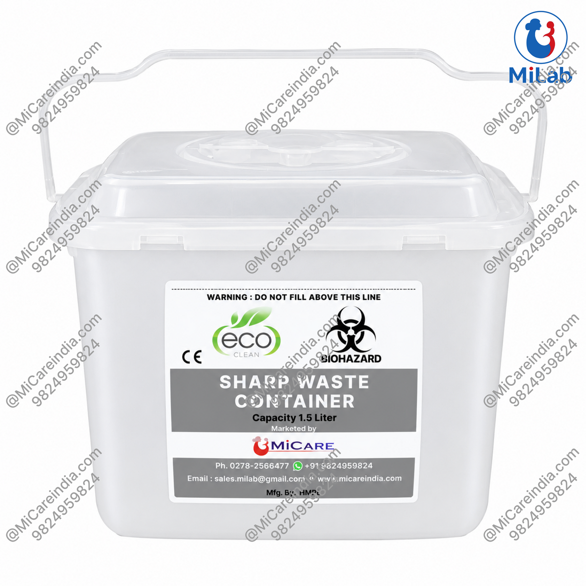 Eco Sharps Waste Container 1.5 Liter (1 Pc)