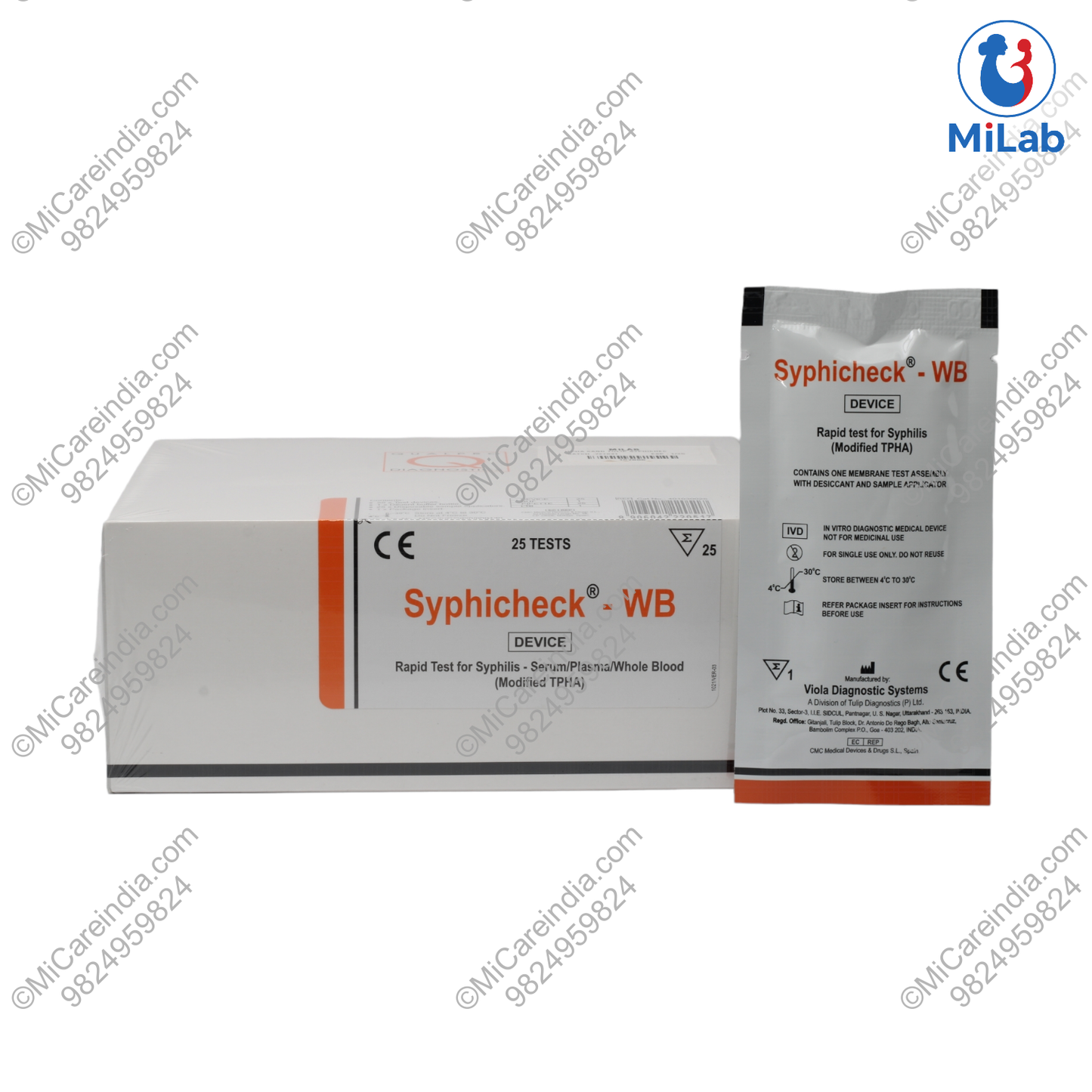 SYPHILIS (TPHA) CARD SYPHICHECK-WB 25 TEST KIT