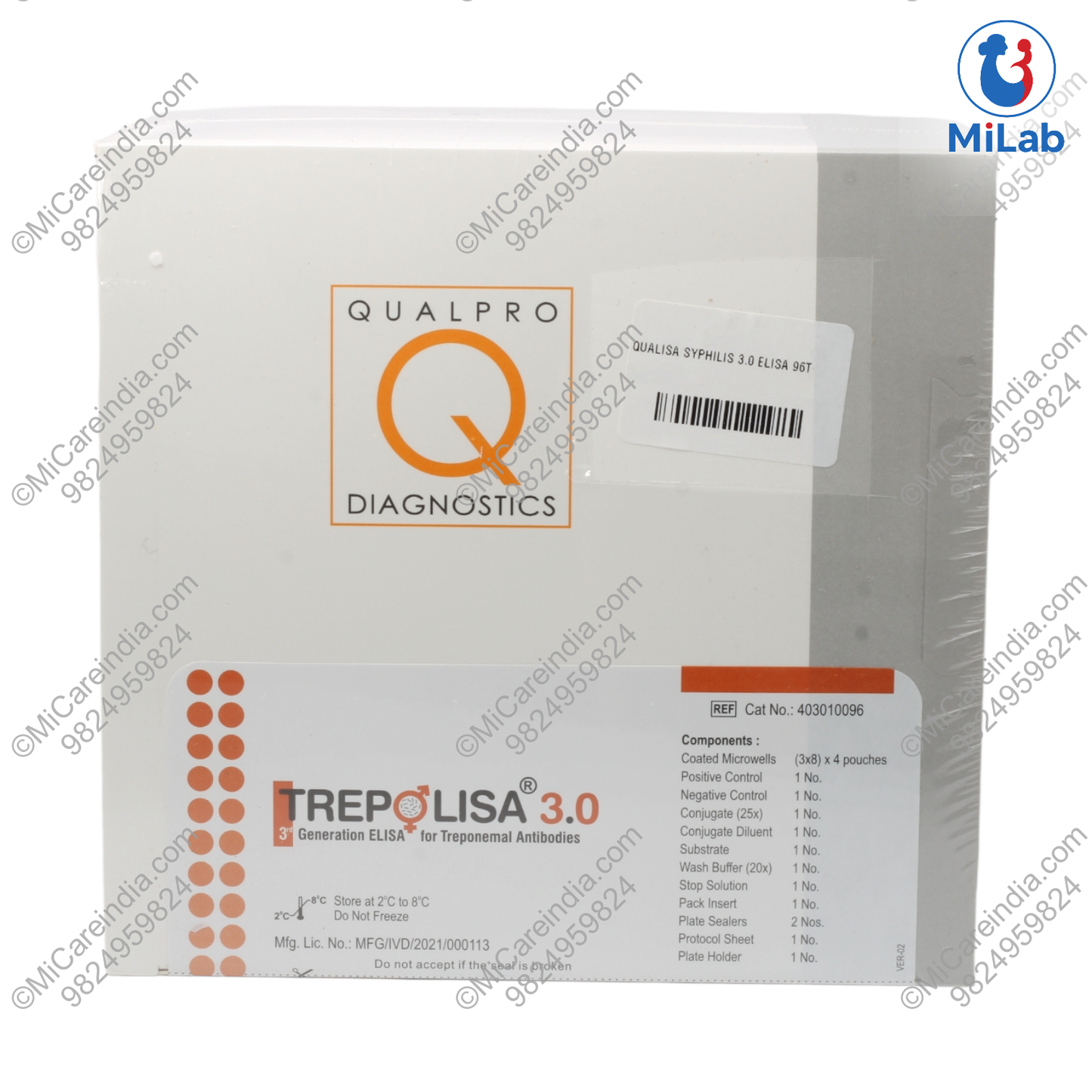 Tulip Qualisa Syphilis Trepolisa 3.0 ELISA Kit (96 Tests)