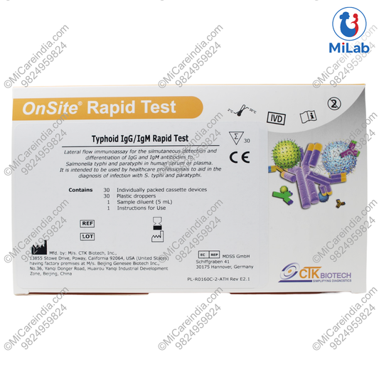 TYPHOID IGG/IGM CTK 30 TEST KIT