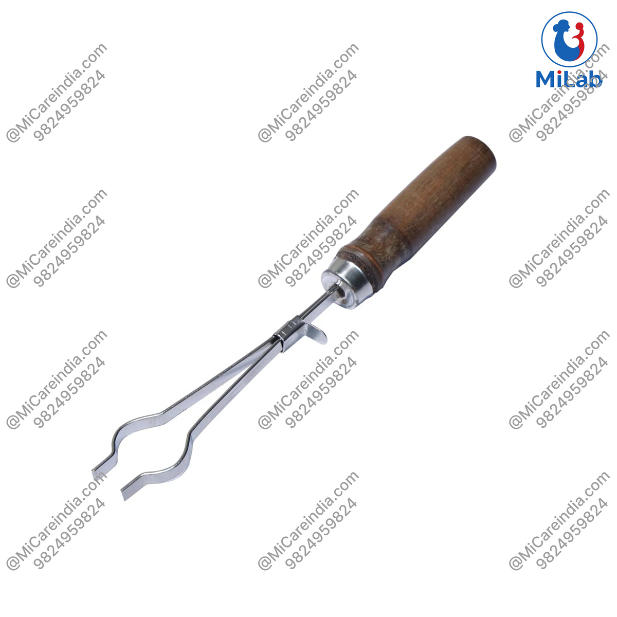 Metal Test Tube Holder Wooden Handle Clamp (1 Pc)