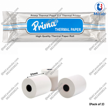 Thermal Paper Roll for ECG Machine & Diagnostic Analyzers 51mm x 25m (Pack of 2)