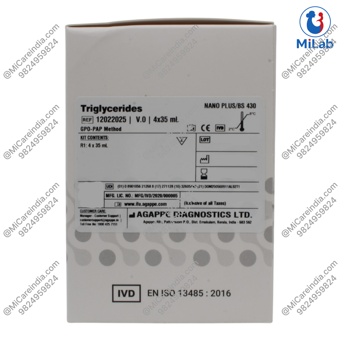Agappe Triglycerides System Pack Kit (4x35ml)