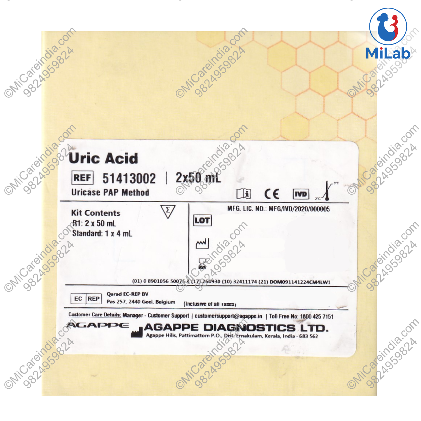 Agappe Uric Acid Kit (2x50ml)