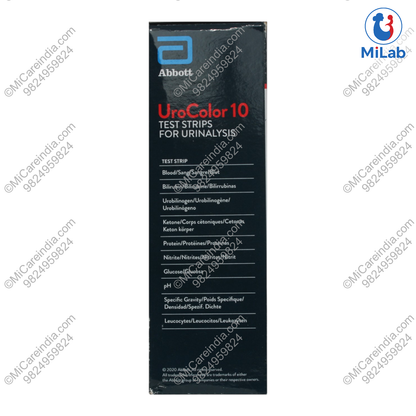 Abbott Urocolor 10 Para Urine Test Strips (100 Strips)