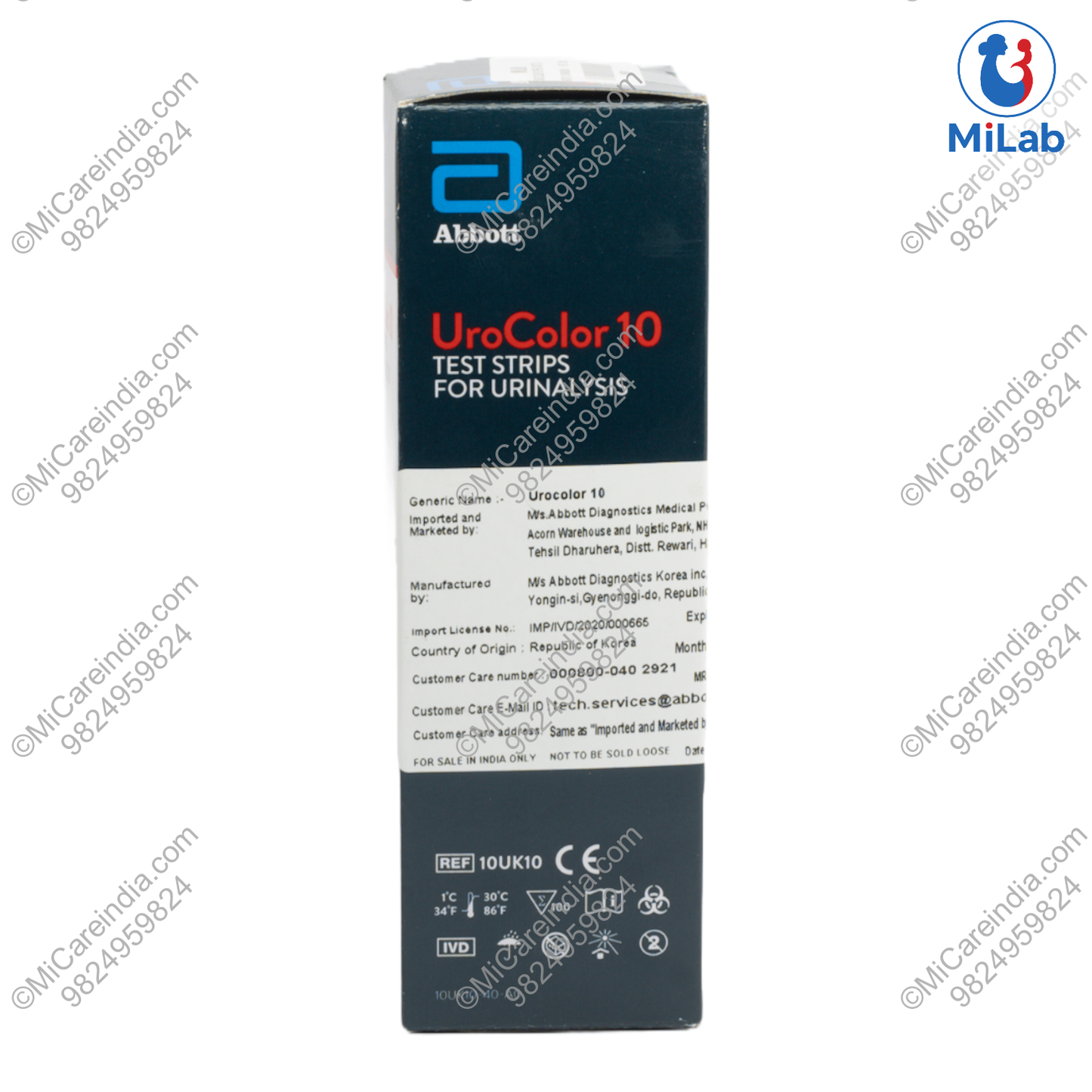 Abbott Urocolor 10 Para Urine Test Strips (100 Strips)
