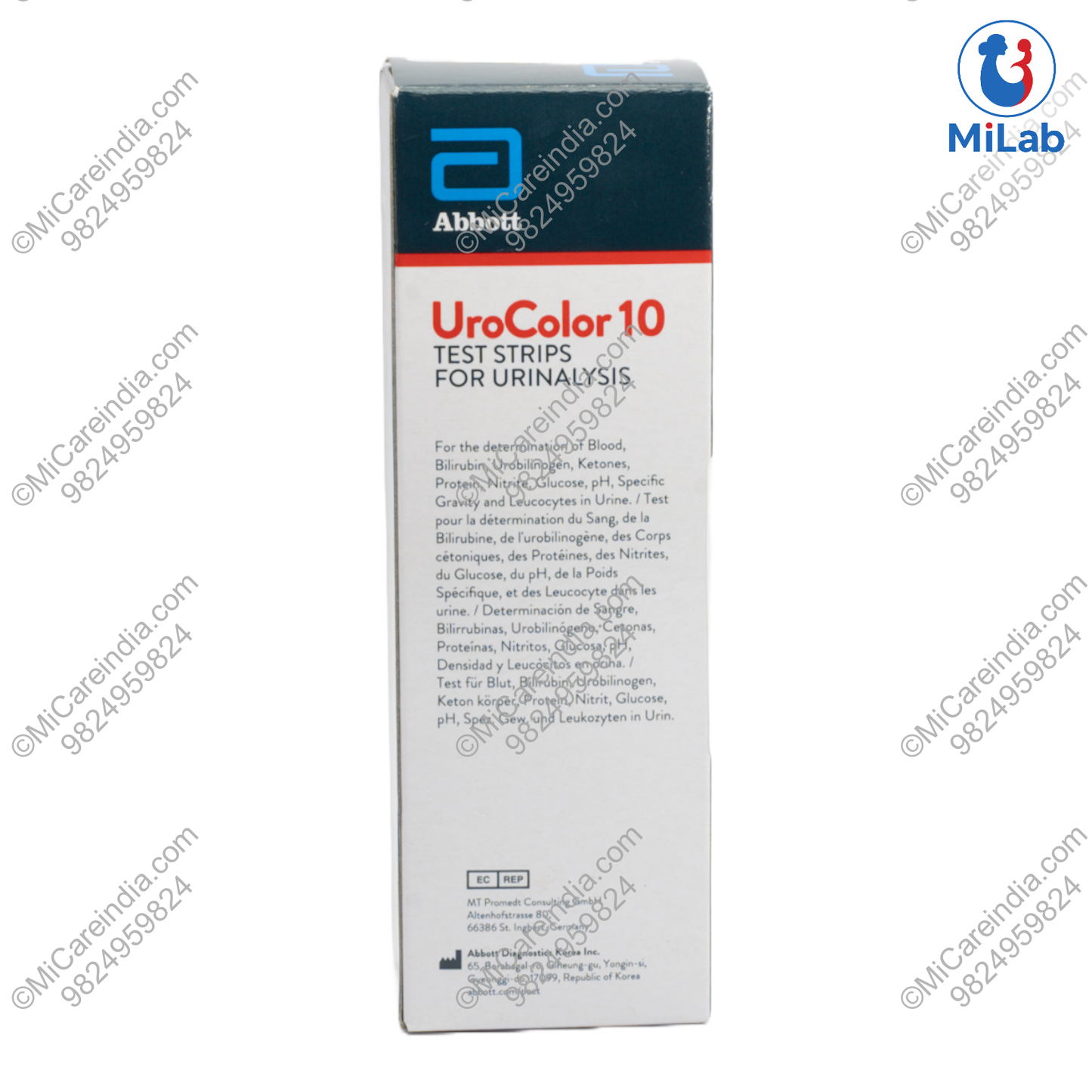 Abbott Urocolor 10 Para Urine Test Strips (100 Strips)
