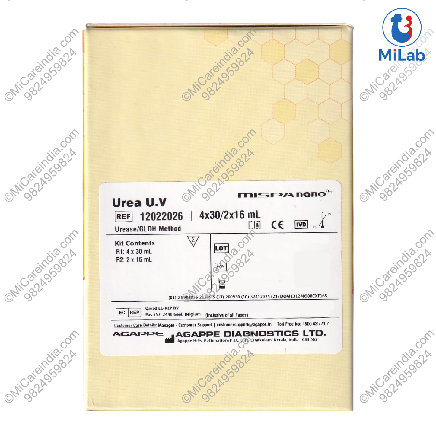 Agappe Urea UV System Pack Kit (4x30ml/2x16ml)