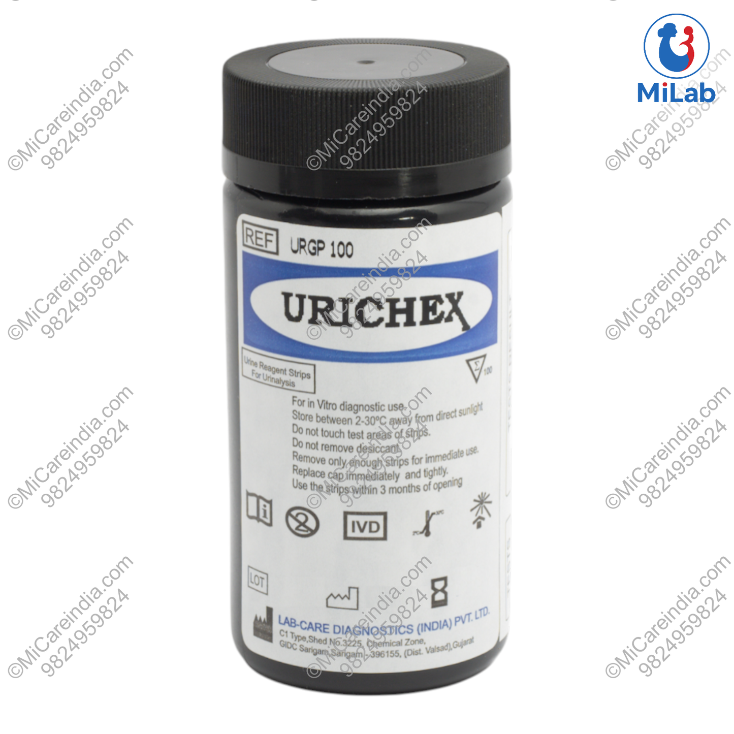 Labcare Urichex GP Urine Test Kit (100 Tests)