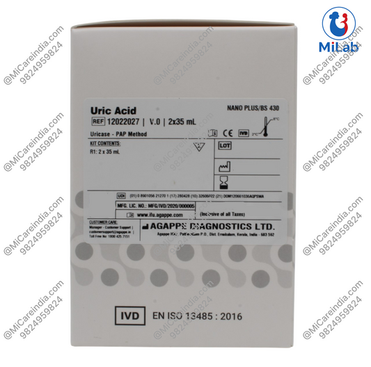Agappe Uric Acid System Pack Kit (2x35ml)