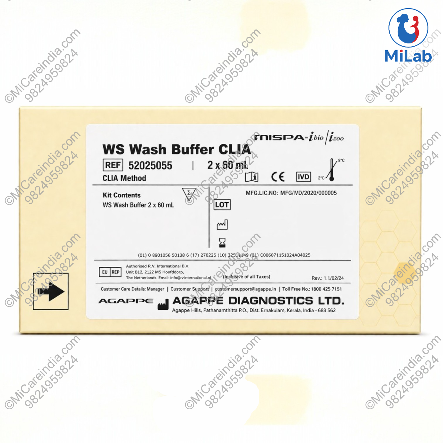 Agappe Mispa CLIA WS Wash Buffer Kit (2x60ml)