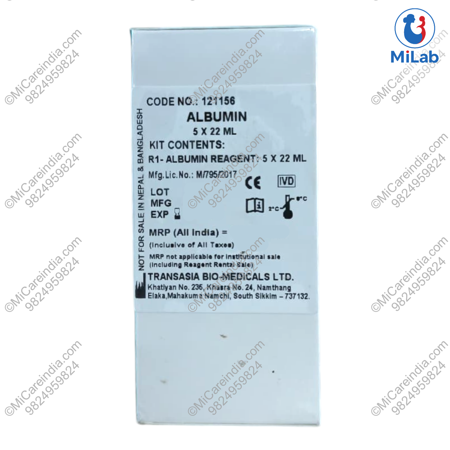 Transasia Albumin System Pack Kit (5x22ml)