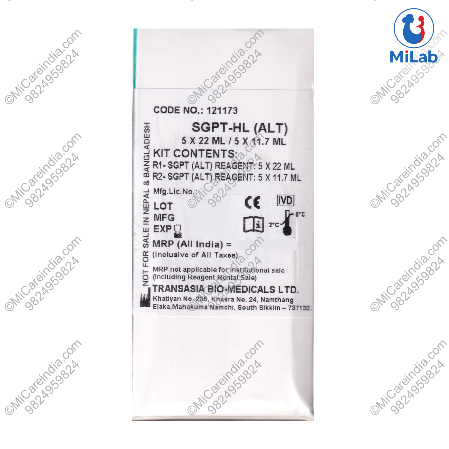 Transasia SGPT-HL System Pack Kit (5x22ml/5x17.5ml)