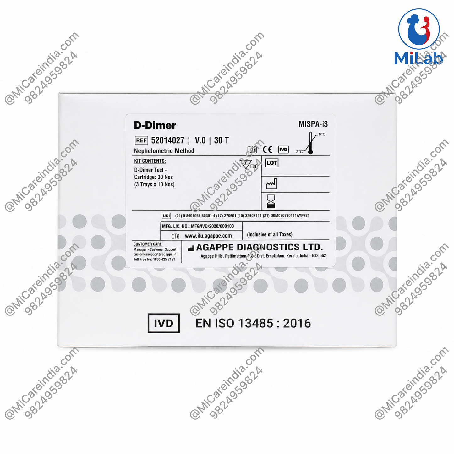 Agappe Mispa i3 D-Dimer Kit (30 Tests)
