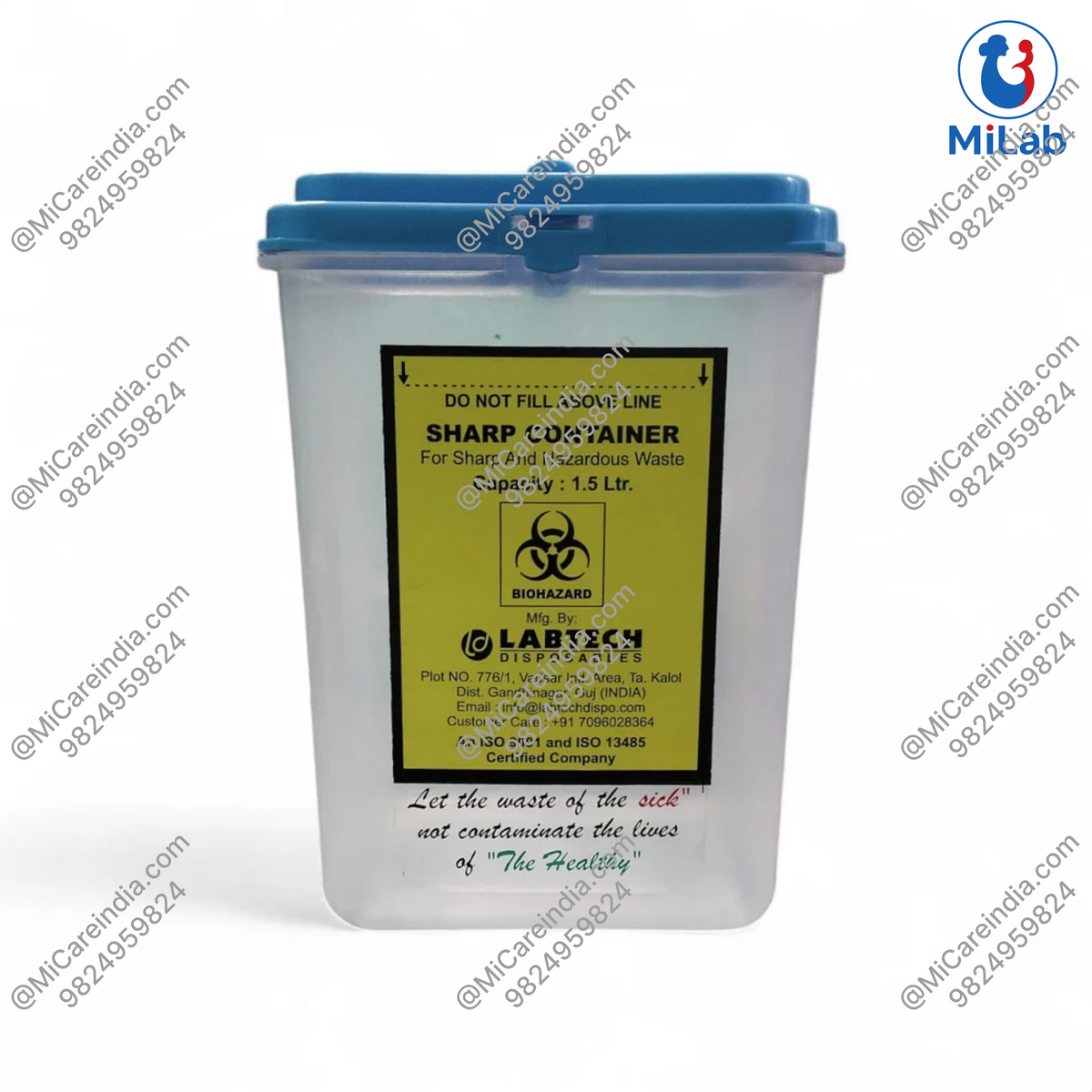 Labtech Sharps Waste Container 1.5 Liter (1 Pc)