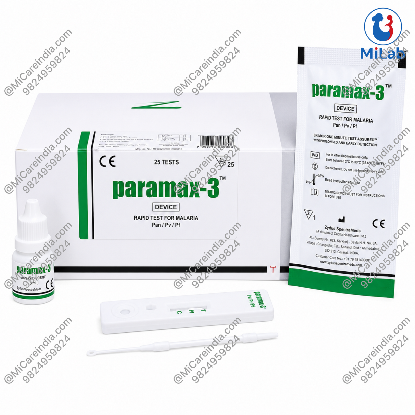 Tulip Paramax-3 Malaria Pan/Pv/Pf Test Kit (25 Test)